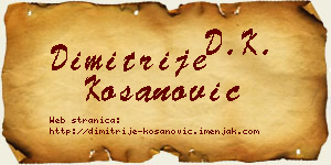 Dimitrije Kosanović vizit kartica